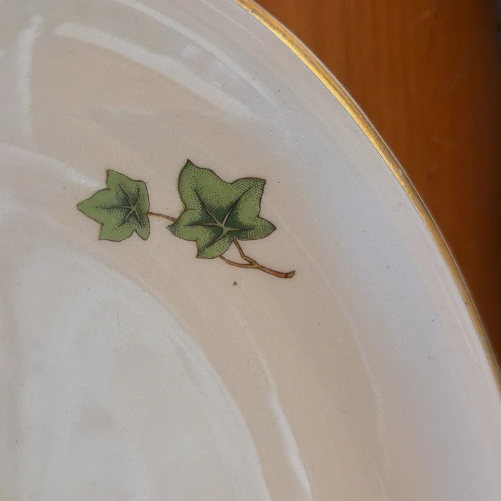 Greenbrier Green Ivy Gravy Boat & Underplate Paden City Pottery Mid-Century MCM